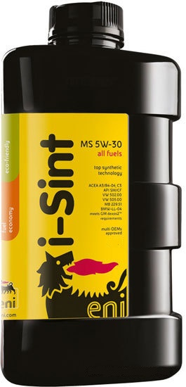 Масло моторное синтетическое - ENI i-Sint MS 5W-30 1л